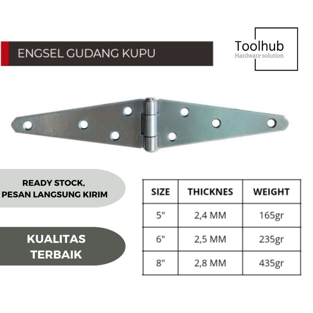 ENGSEL GUDANG CHROM | Engsel pintu gudang | Engsel gudang besar |  Engsel pintu besi