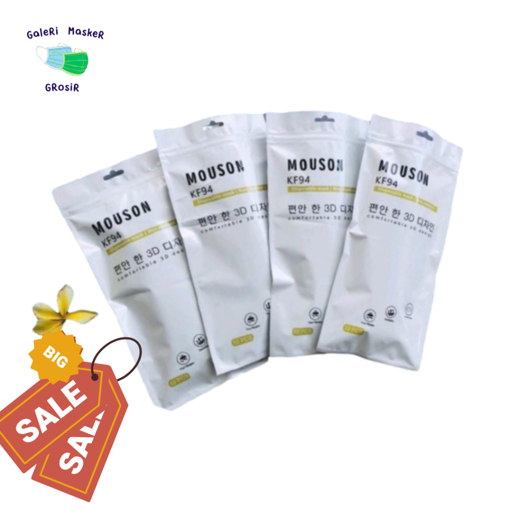 Masker Kf94 Mouson Putih Earloop Isi 10 Pcs