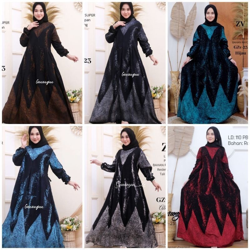 Gamis Rayon Busui Lengan Panjang Kekinian Murah Gamis Twil Ori Motif Batik