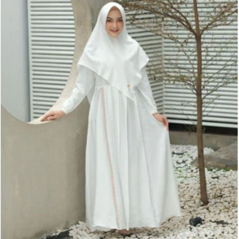 NASHWA SET/GAMIS TERBARU/GAMIS REMAJA/GAMIS PUTIH/GAMIS SERAGAM/BAJU WANITA/PAKAIAN WANITA/GAMIS SET