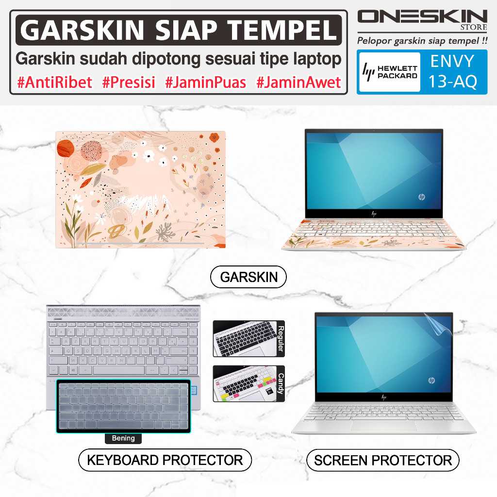 Garskin Stiker Laptop Pelindung Keyboard Screen Protector HP Envy 13-aq aq0016tx aq0018tx aq1015tx a