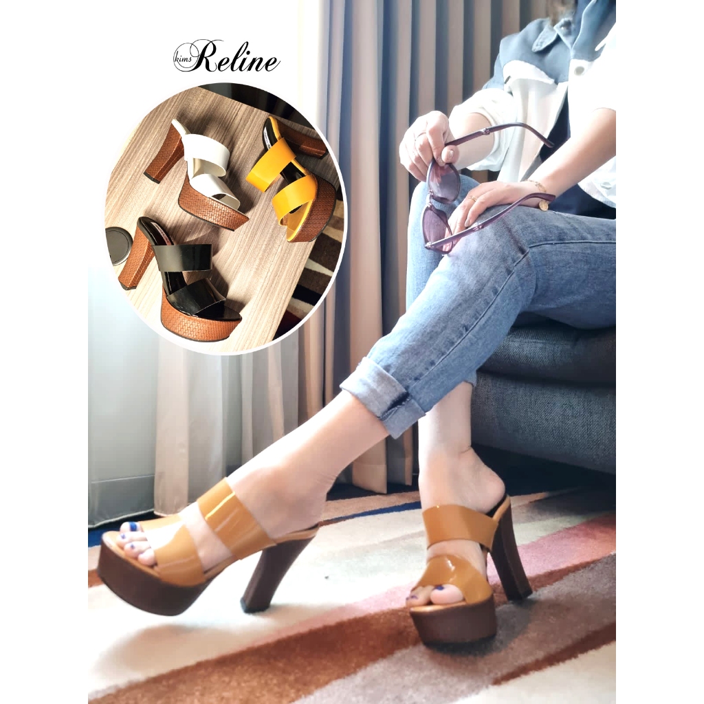 SANDAL SENDAL WANITA HEELS 3133 CHUNKY TINGGI 9CM
