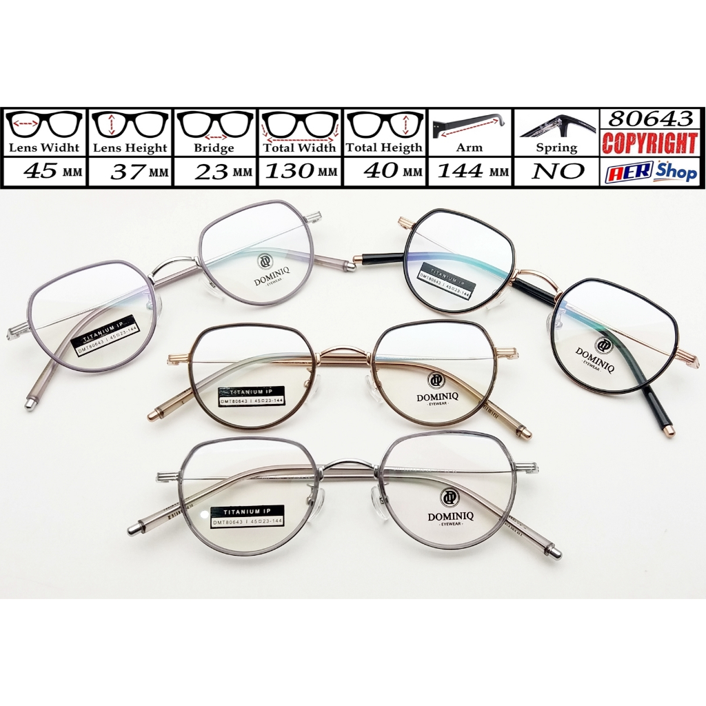 Frame DOMINIQ ORIGINAL new kacamata minus cocok untuk ukuran tinggi