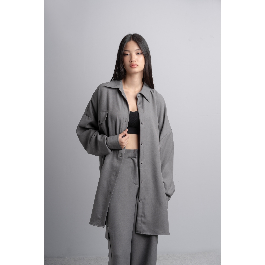 Kyrra x Keth Agustine Eva Oversize Shirt Dress.