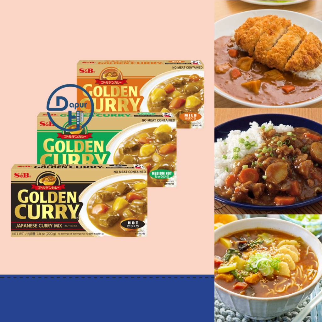 

GOLDEN CURRY S&B Mix Hot Medium Mild 220 g | Japan Cury Pedas Kare Jepang--