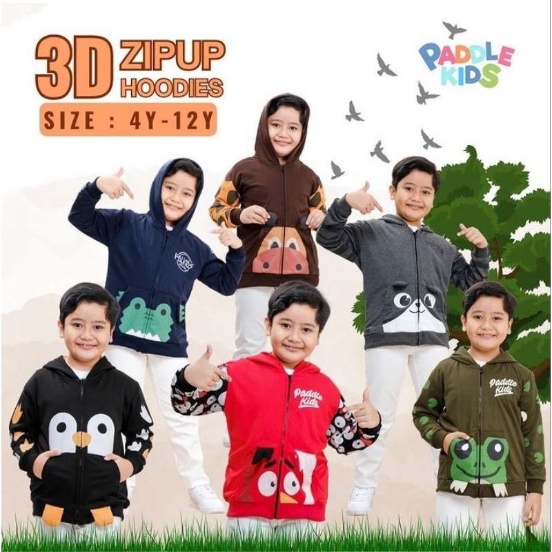 3D zipup Hoodie Jacket Paddlekids