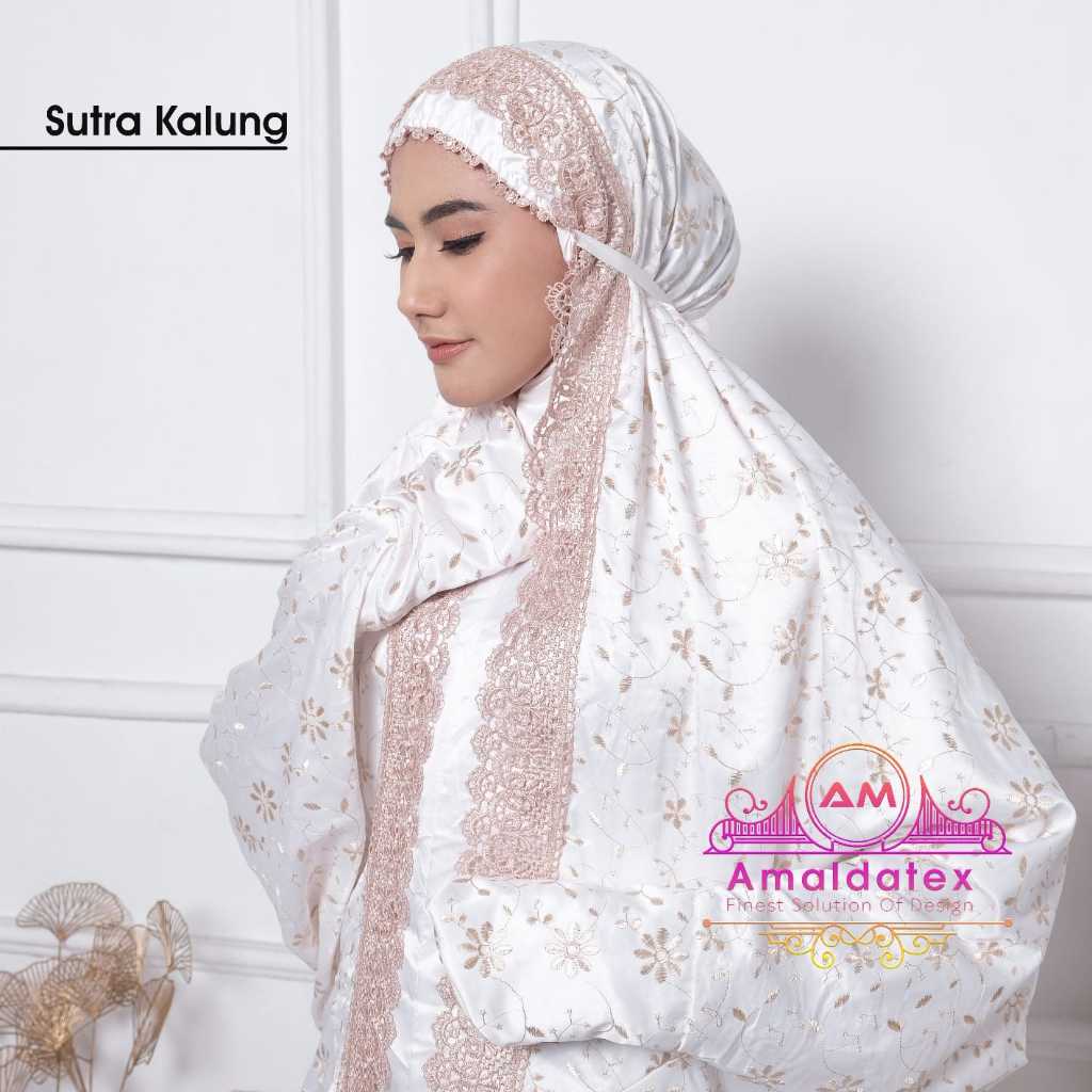 Mukena Terusan Dewasa Jumbo Sutra Brukat Kembang