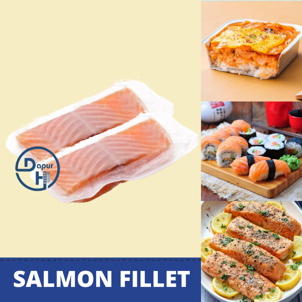 

SALMON Cut Fillet Skin On ATLANTIC 200 g │ Import Norwegia Daging Ikan Mentai--