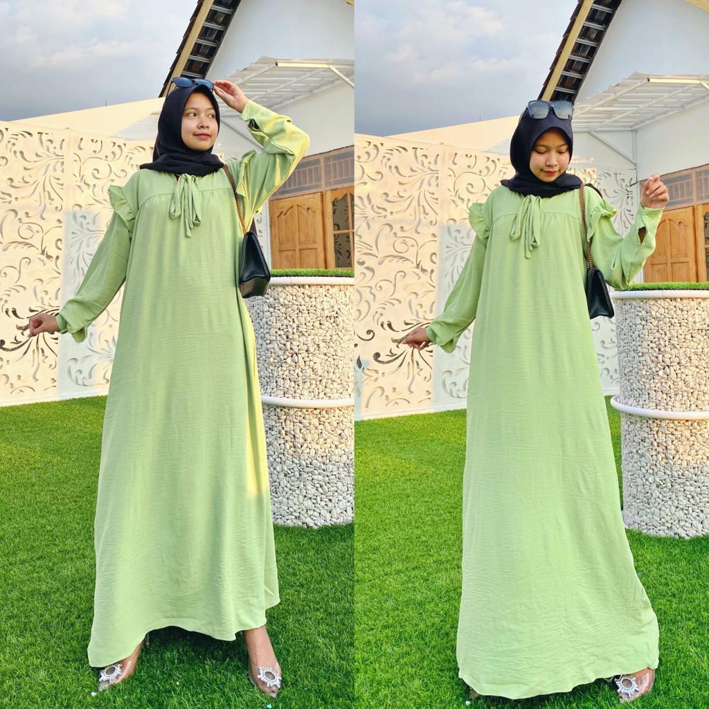 Gamis Sasika Crincle Airflow/ LD -+115cm Dress Polos