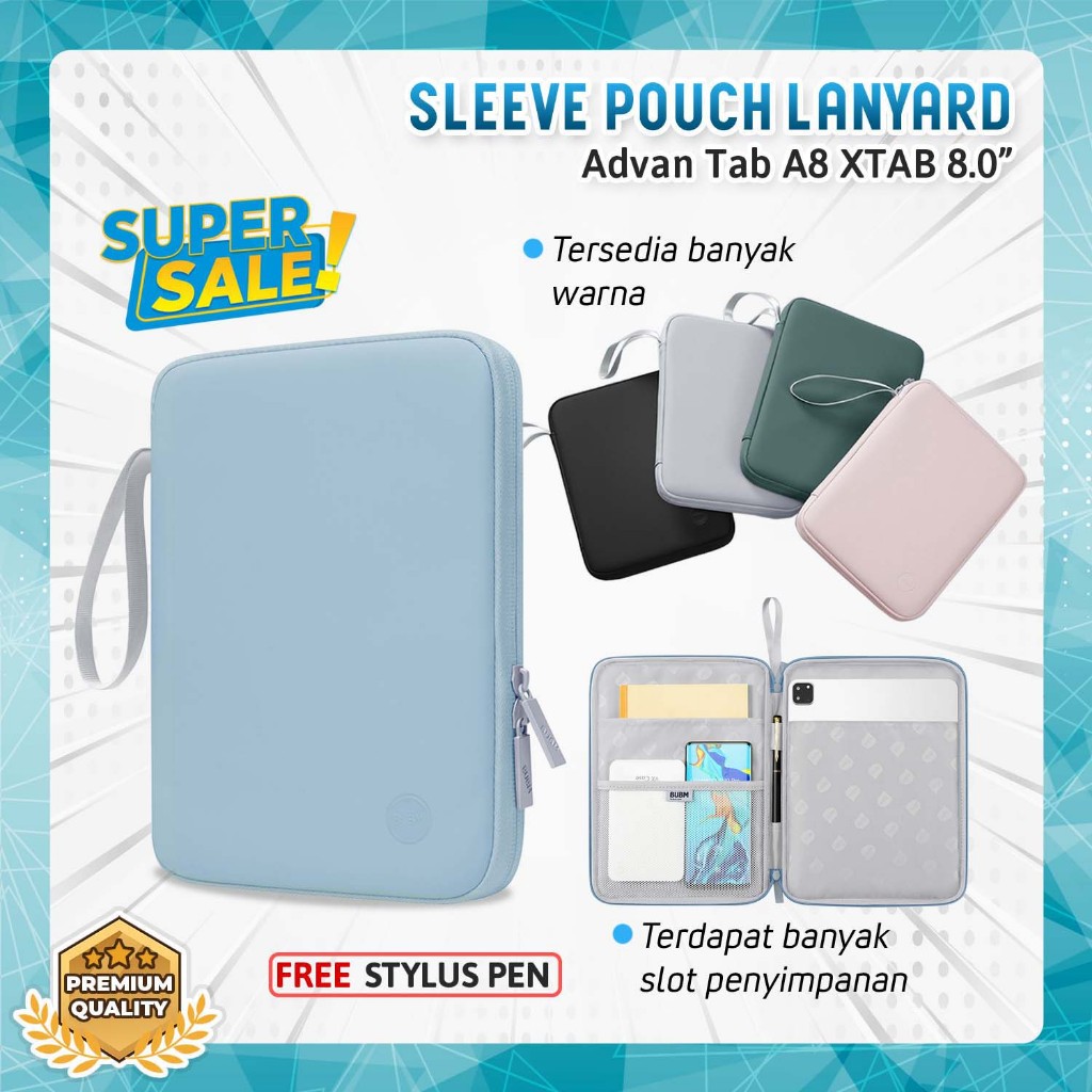 Advan Tab A8 XTAB 8.0 inch Clutch Hand Bag Sleeve Sarung Tas Tablet Case Sleevebag Fashion Kerja Kul