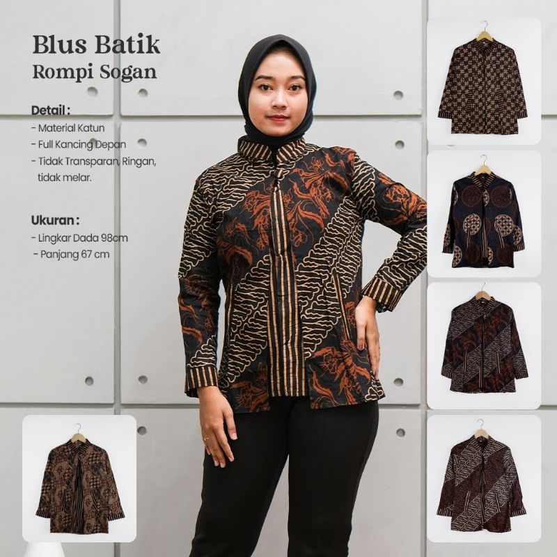 Blud Batik sogan Rompi Lengan Panjang - Joglo Batik