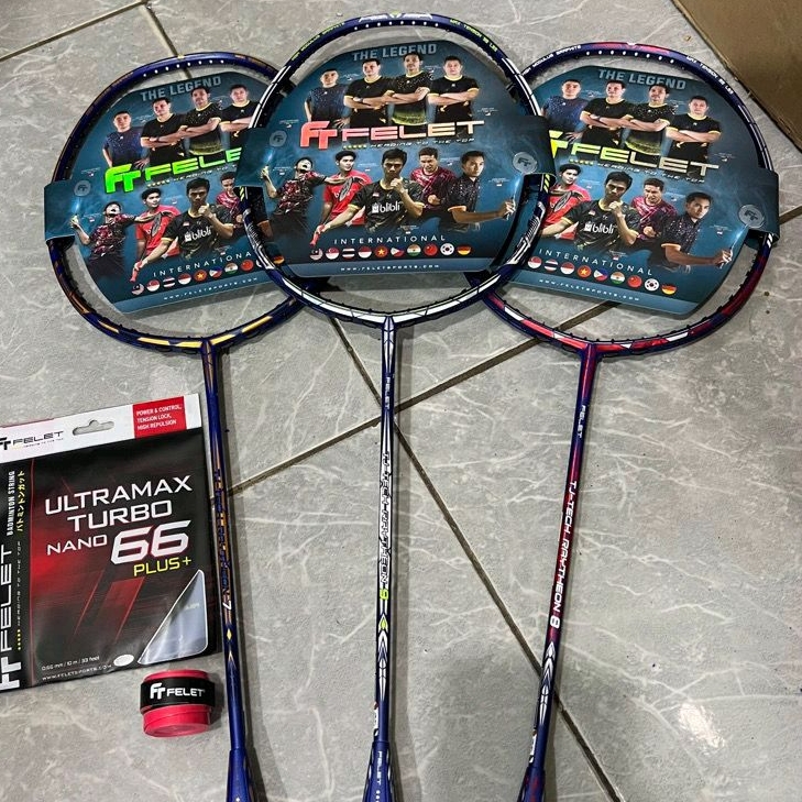 RAKET BADMINTON ORIGINAL FELET TJ TECH RAYTHEON 7 DAN 8 & 9 38LBS