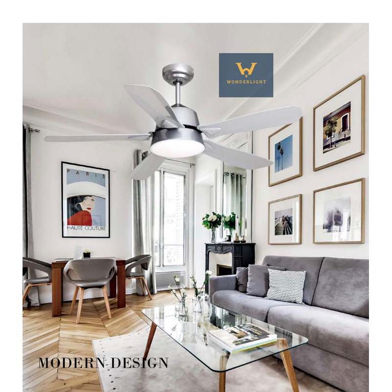 Lampu Kipas Minimalis Modern Low Watt (Watt Kecil) EDMA STUDIO 46in (+/-120cm) Lampu Kipas Angin Gan