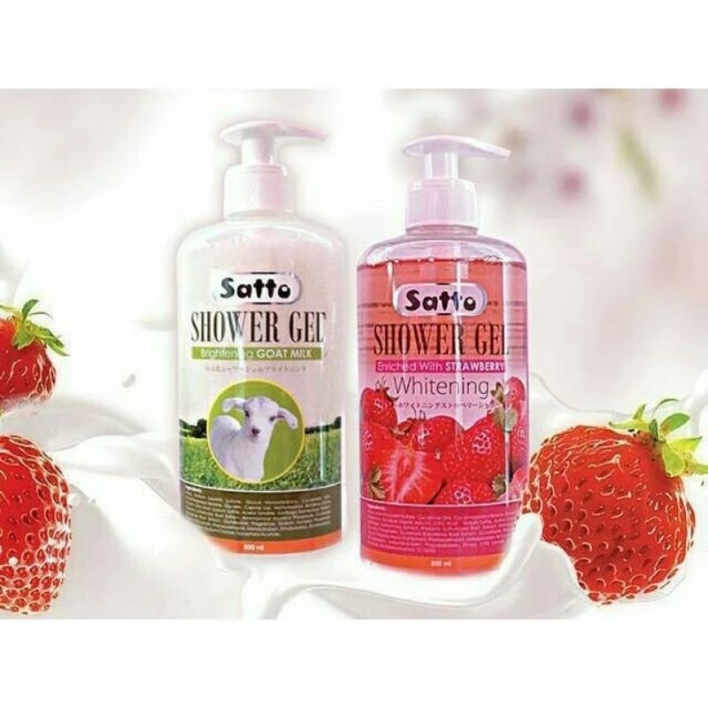 satto shower gep goat milk / satto shower gel strawberry 500ml