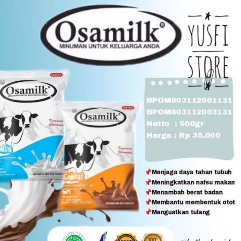 

OSAMILK | Susu Osamil Original 100% Penggemuk Badan & Penambah Nafsu Makan 500 g