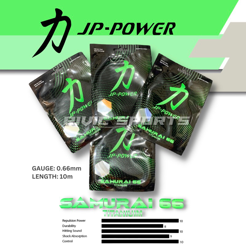 Senar Badminton JP POWER SAMURAI 66 TITANIUM SENAR SERAT ORIGINAL