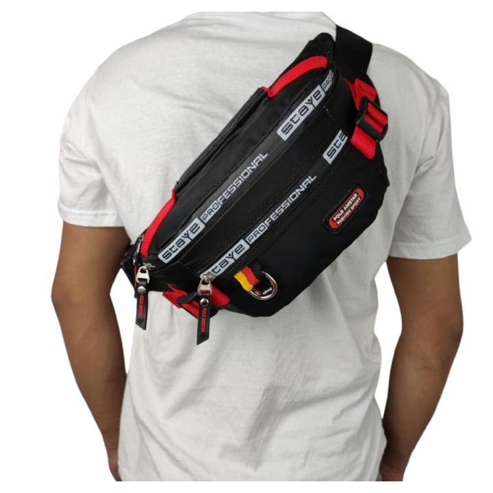 Best Seller Tas Pinggang Polo Bahan Parasut Tas Selempang Pria Waistbag Polo Bahan Parasut