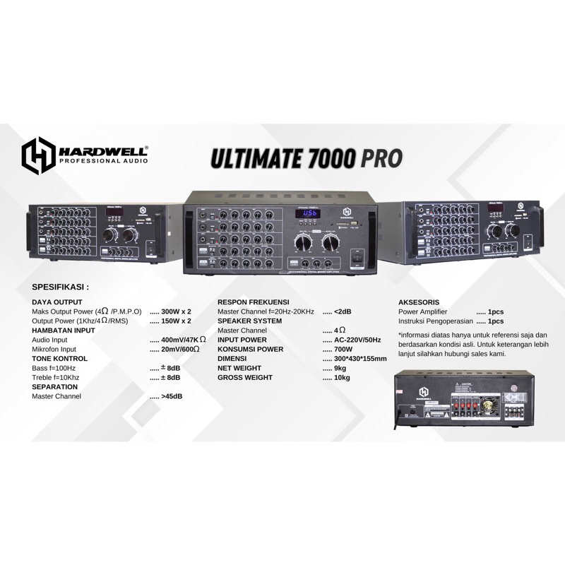 Amplifier Karaoke Hardwell Ultimate 7000 Pro