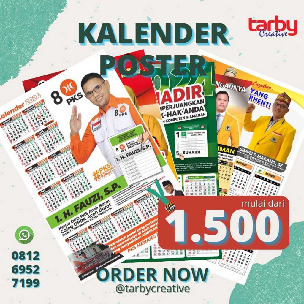 

[TERMURAH] CETAK KALENDER POSTER SOSIALISASI KAMPANYE CALEG PEMILU 2024