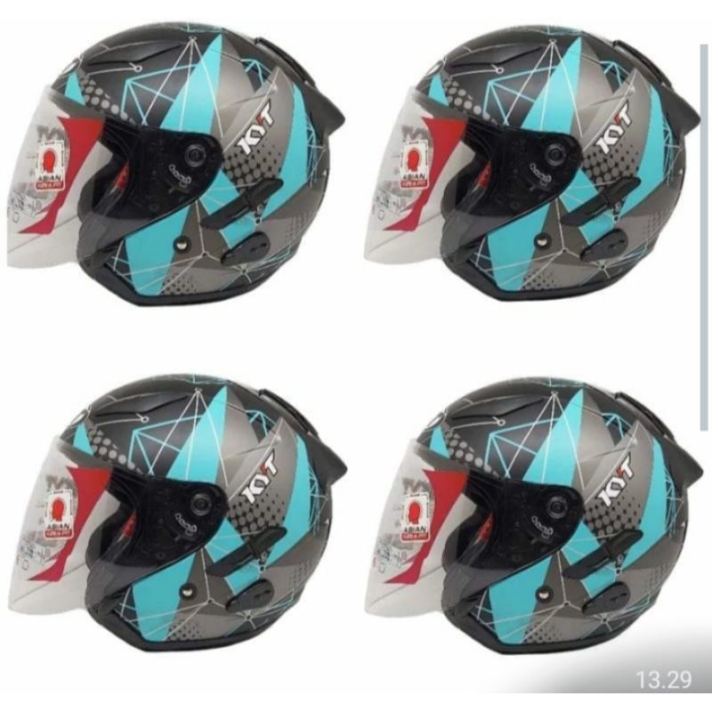 HELM KYT GALAXY FLAT R MATRIX FULL WARNA