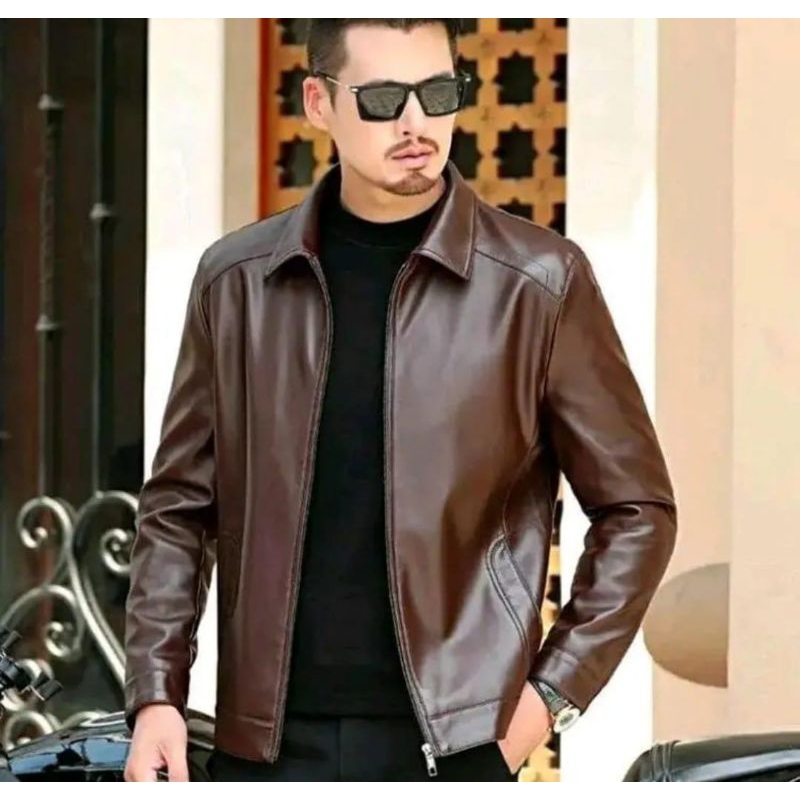 jaket kulit original - jaket kulit kerah daun - jaket kulit domba original - jaket kulit pria