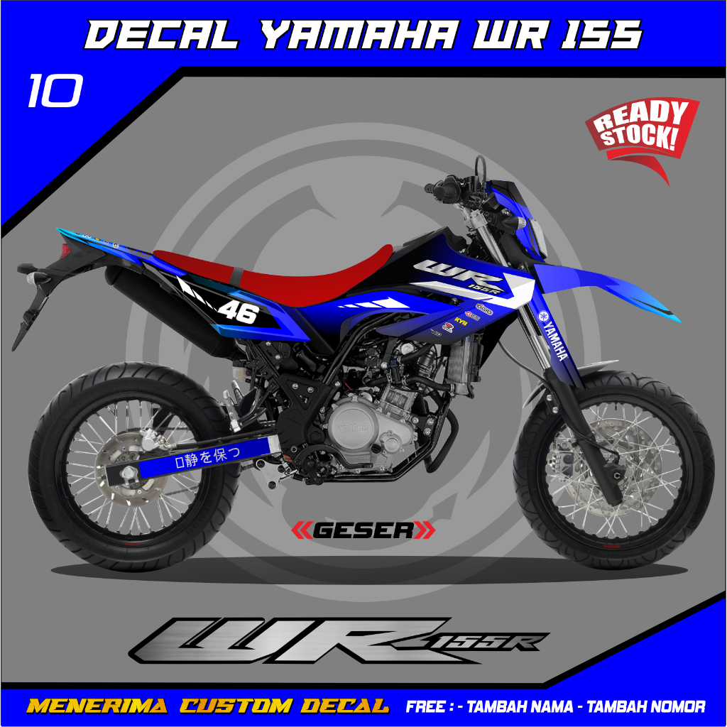 Decal Stiker Yamaha wr 155 Hologram Full Body Biru