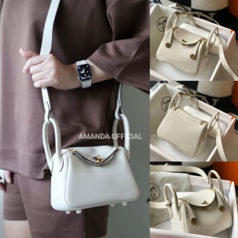 TAS H20879HERMES Lindy Mini Ukuran 20CM Warna White. Tas Selempang & Bahu Wanita Import