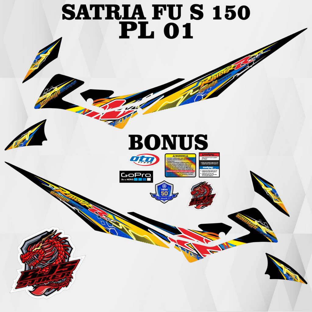 Striping satria fu facelift body s - Stiker Decal satria fu facelift tipe s pl 01