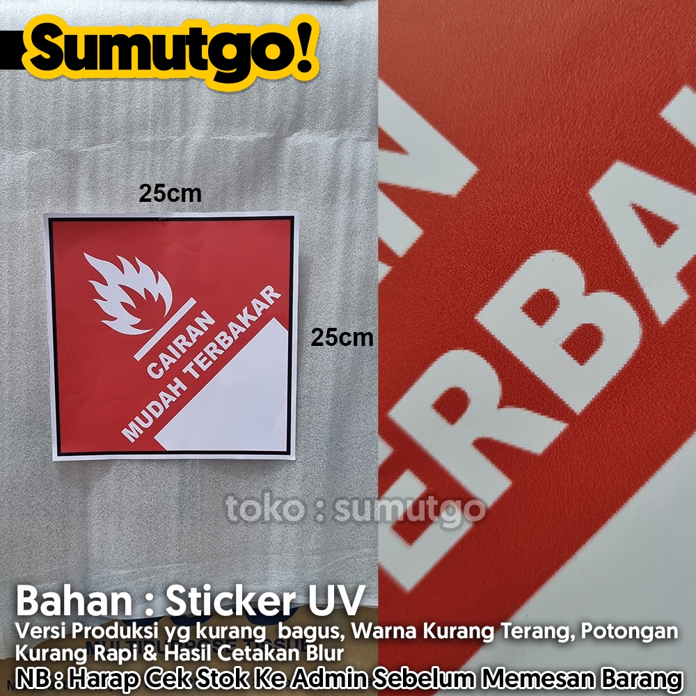 

[Promo Barang Reject] Stiker Cairan Mudah Terbakar Flameable Liquid uk 25 x 25 cm / Sticker UV Tanda Label Awas Warning Sign Rambu K3 Safety Keselamatan Kerja Tahan Air Tahan Minyak