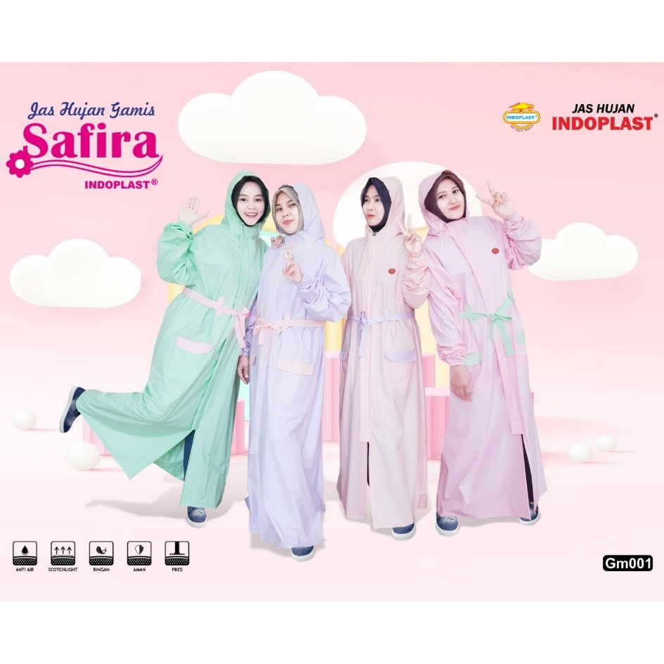 Mantel Jas Hujan Muslimah Gamis Safira