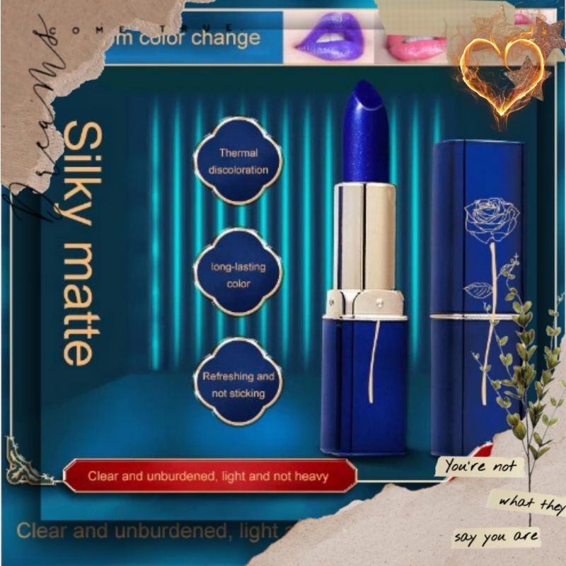 LESCOCO MAGIC Color Changing Blue Lipstik | Lipstik Biru Bisa Berubah Warna