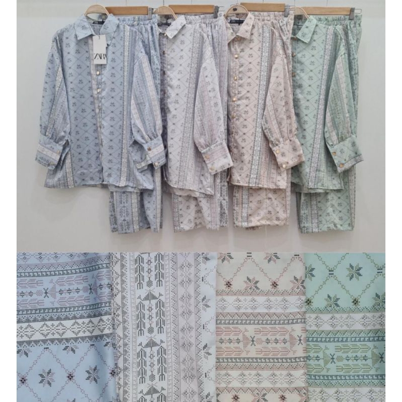 SETELAN KEMEJA ZARA BAHAN SILK