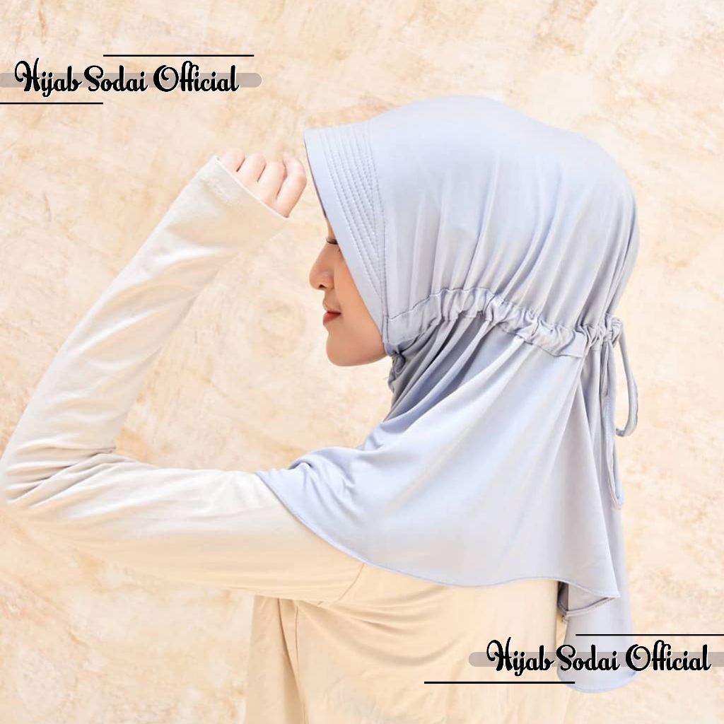 Hijab Bergo Instan Serut Jokowi Jersey Spandek Premium Ukuran S Sport