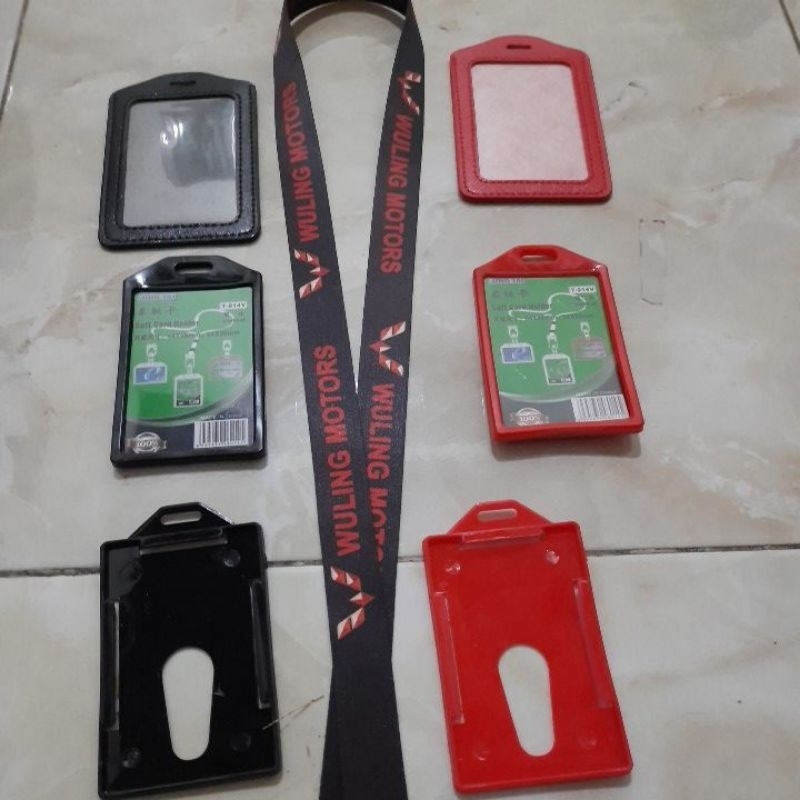 

lanyard/tali id card wuling merah hitam terlaris