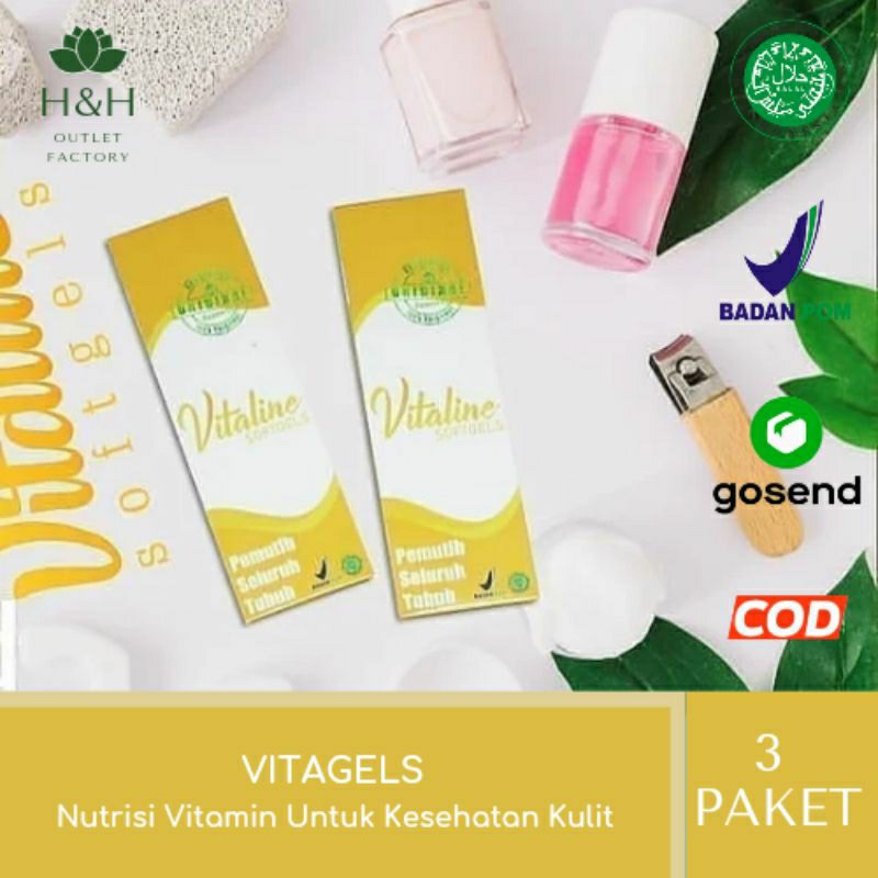 PEMUTIH BADAN | VITALINE SOFTGEL | VITAGEL | VITAGELS | VITA GEL | PERMANEN | VITAMIN NUTRISI KESEHA