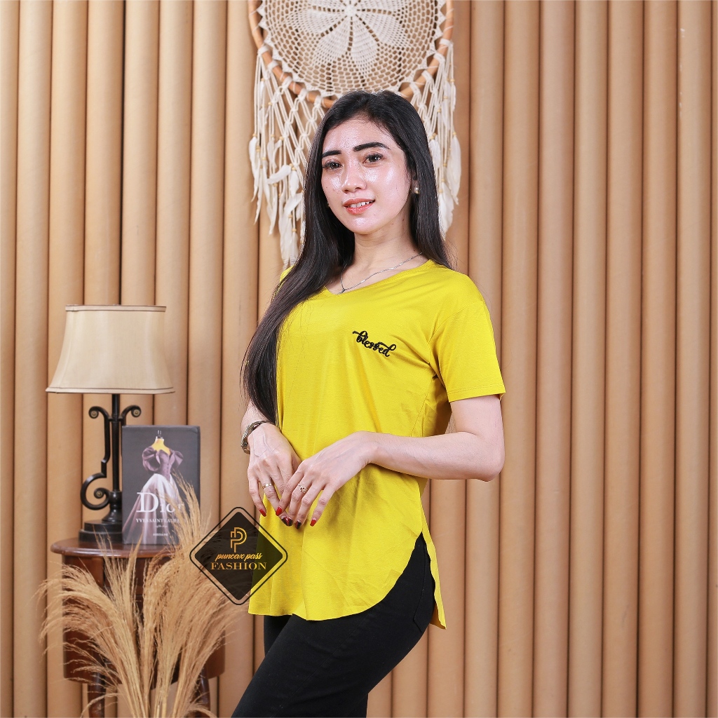 FAST DELIVERY Kaos oversize Size XL/Kaos lengan pendek wanita/Kaos wanita oval belah samping