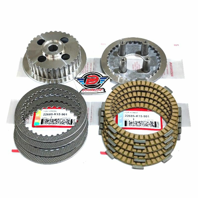 RUMAH KOPLING KAKI4 SET+KAMPAS KOPLING+PLAT GESEK CB150R OLD, CBR150R OLD, CS1, SONIC125 OLD