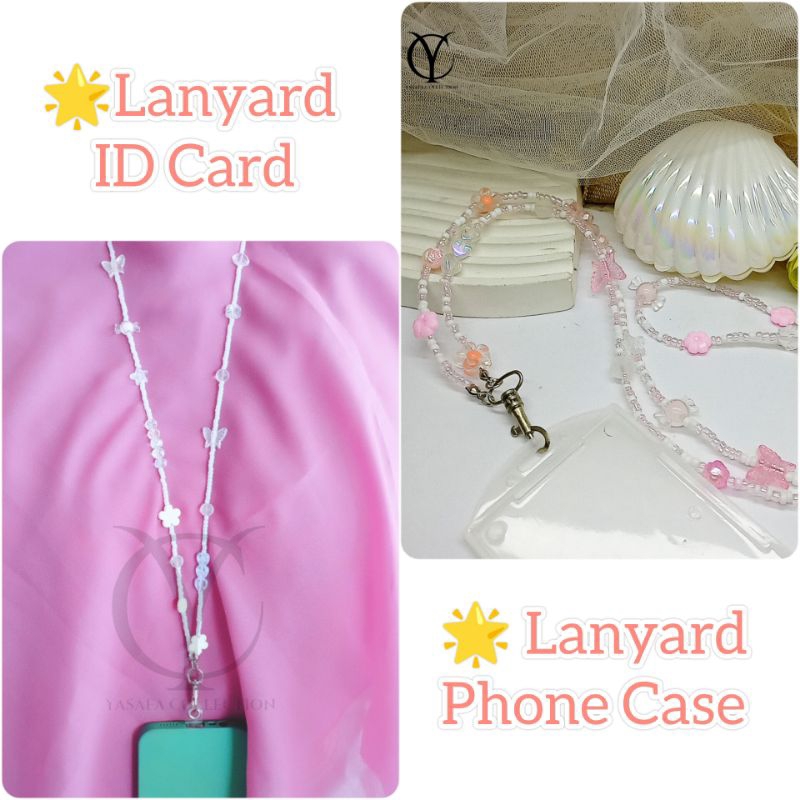 Yasafa Lanyard Id Card Name Tag Tali Gantungan HP Strap Manik Korea