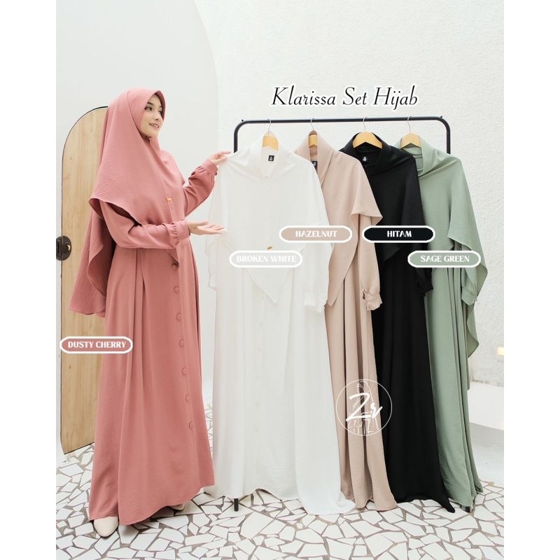 KLARISSA DRESS SET HIJAB SUPER CANTIK DAN ELEGAN BY ZR ORIGINAL // GAMIS BEST SELLER DESAIN SUPER ME