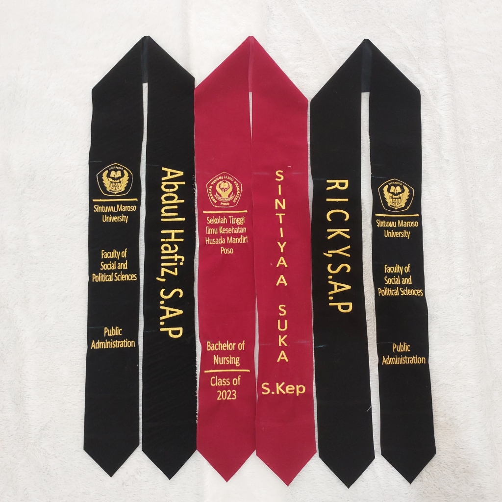 (LANGSUNG JADI) Selempang Leher 2 LAPIS / Selempang Wisuda Leher 2 Lapis