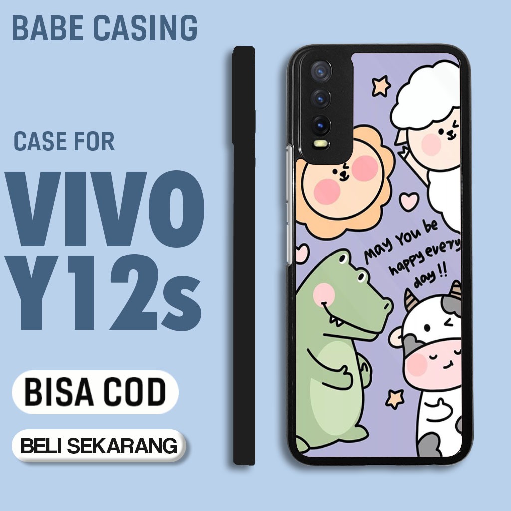 case hp vivo y12s y20 y20s terbaru aesthetic cow sapi art cute keren cowok keren lucu casing hp cewe