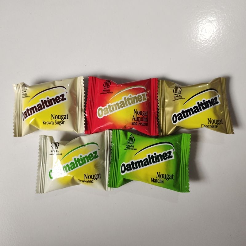 Oatmaltinez Nougat Aneka Rasa (Rumput laut, Cokelat, Matcha, Brown Sugar, Kacang dan almond)