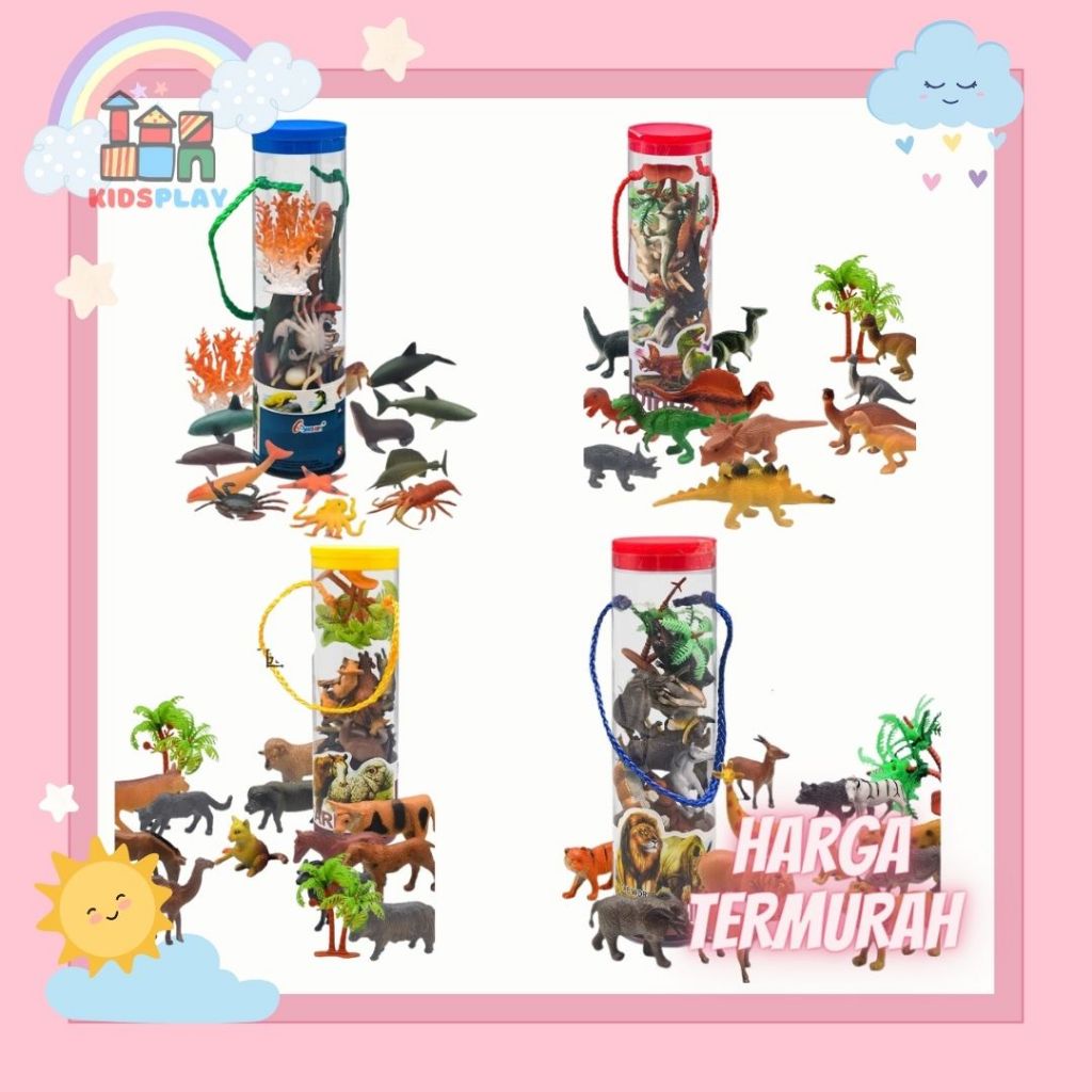 Miniatur Animal Mainan Anak Hewan Hewanan Karet Mainan Hewan Karet Mainan Binatang Karet Miniatur He