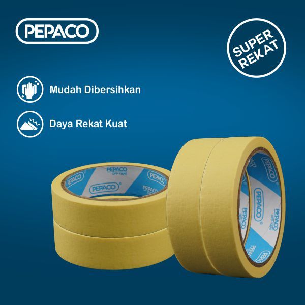 

PEPACO MASKING TAPE, LAKBAN KERTAS, 1 INCH X 20 YARD, 4 ROLL