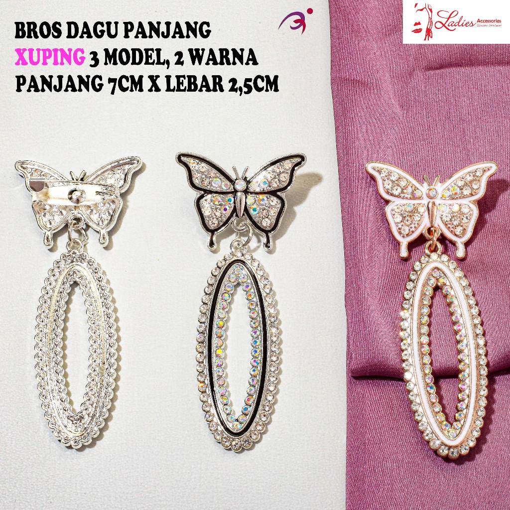 Bros Dagu / Jilbab / Hijab / Kerudung / Pashmina / Jurai Panjang / Gantung / Bros Peniti / 3 Model