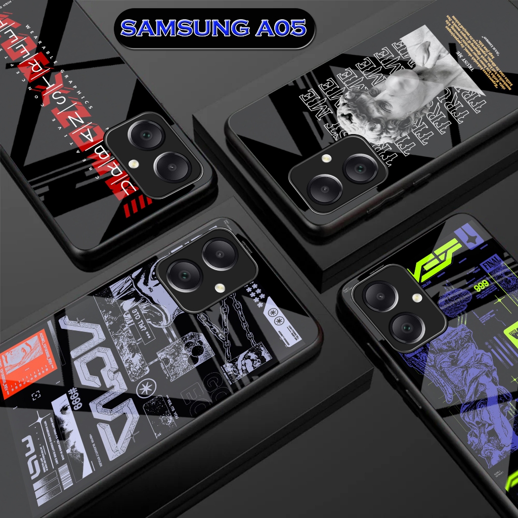 Softcase Glass Aesthetic Samsung A05 [01] Case Samsung A05 -  Pelindung Handphone A05 - Aksesories Samsung A05 - Case Glass Samsung A05