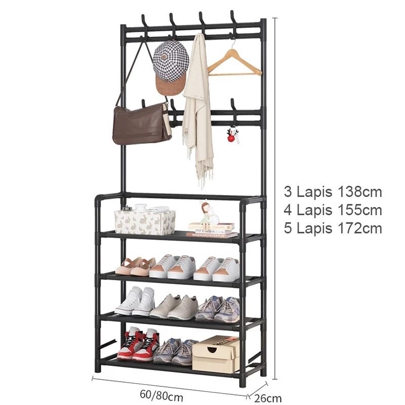 RAK sepatu dan hanger fortable 4 susun