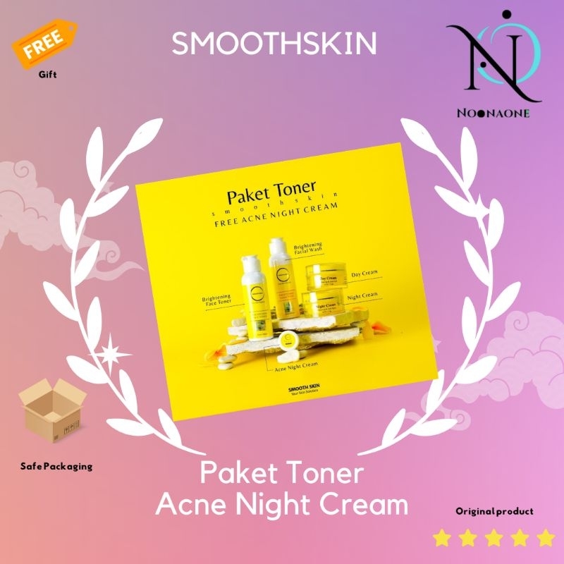 GRATIS KAPAS⭐️SMOOTHSKIN⭐️PAKET TONER  ACNE CREAM⭐️UNTUK KULIT BERMINYAK DAN BERJERAWAT |MENYAMARKAN