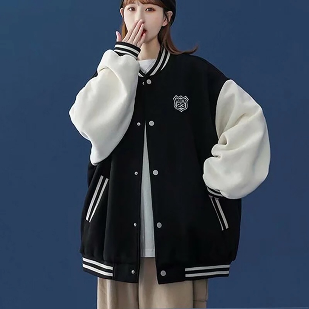 Jaket Varsity Logo Route 23 Big Size/ Jumbo ( S - 6XL ) Jacket Baseball Kancing Bomber Oversize XXL 