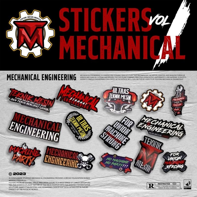 

STICKER PACK VOL. 1 TEKNIK MESIN MERCH 14PCS SIAP KIRIM